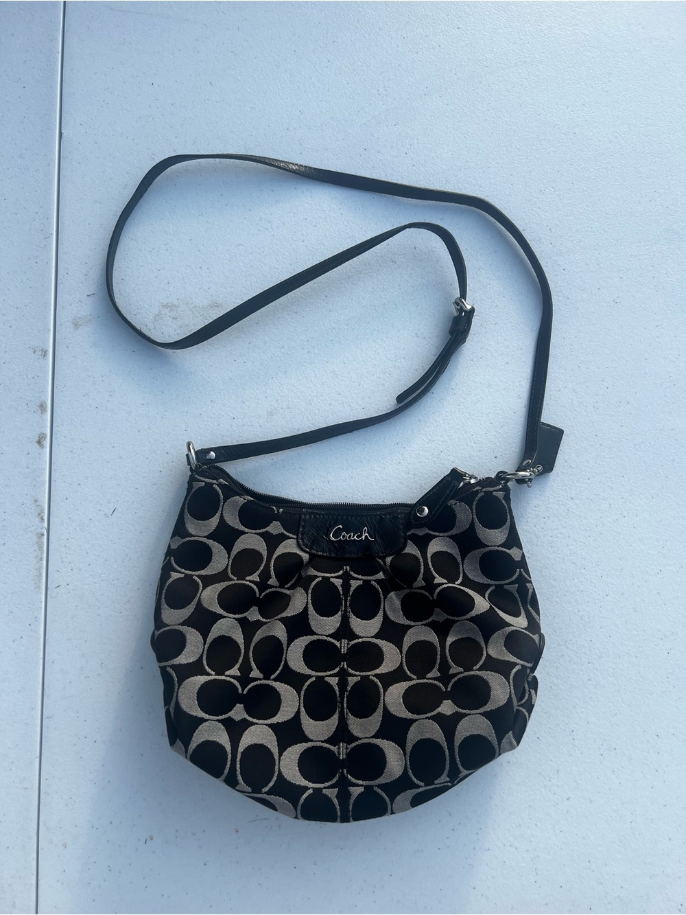 Coach Black & Khaki Signature Crossbody Bag